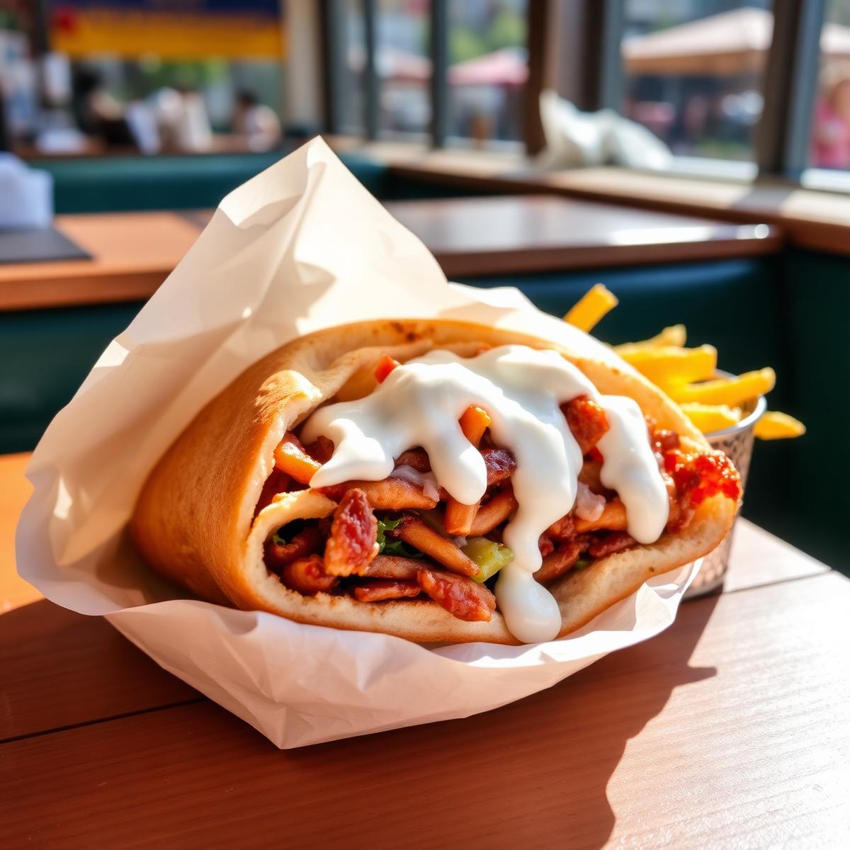 Greek gyro pita sandwich
